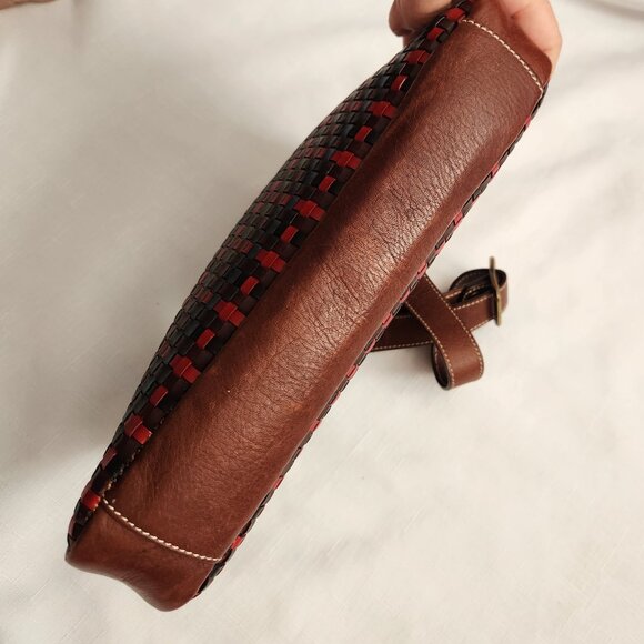 Vera Pelle Avorio Italy Leather Brown/ Multicolor Lady Crossbody/ Shoulder Purse - Picture 8 of 16